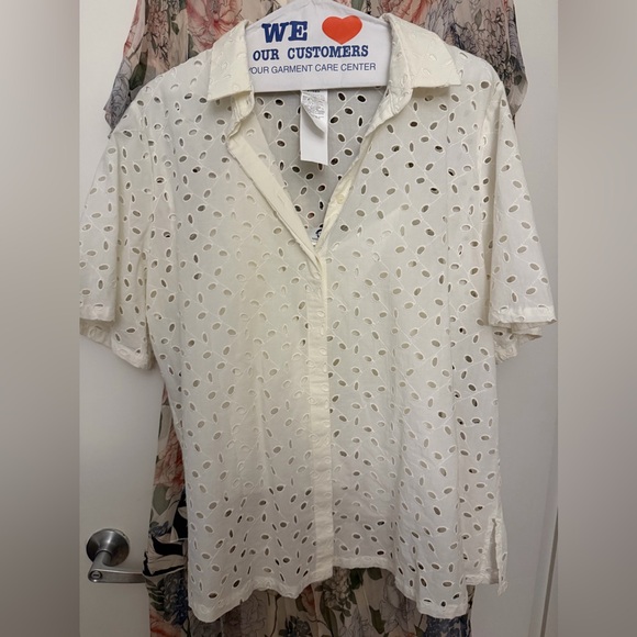 Marina Rinaldi Tops - Voyage by Marina Rinaldi white crochet top with separate tank